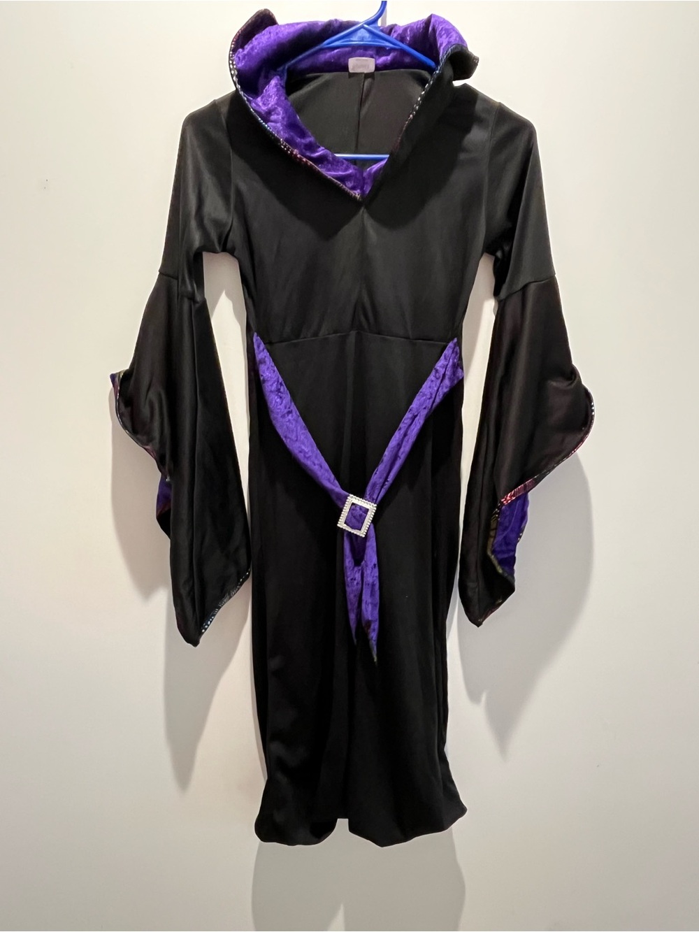 Spirit Black and Purple Hooded Witch Costume Dress